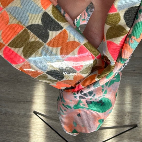 Maaji Reversible Bikini Set Geometric Floral  Teal Womens Large top M bottoms - Picture 5 of 6